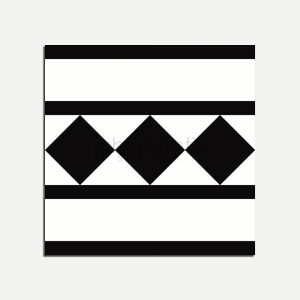 VICTORIAN B&W BORDER - PATTERN TILE